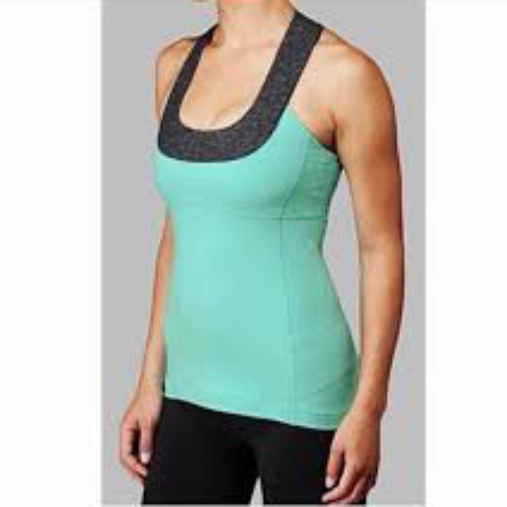 Lululemon Athletica Mint Green and Charcoal Tank Top